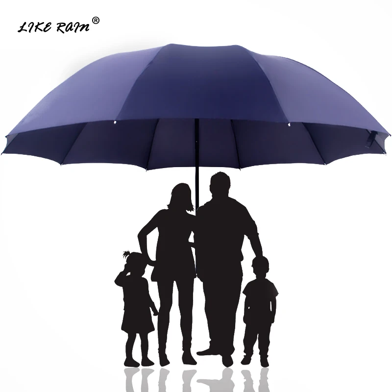 

Большой семейный Зонт LIKE RAIN, складной зонт от дождя для женщин и мужчин, для улицы, деловой двойной