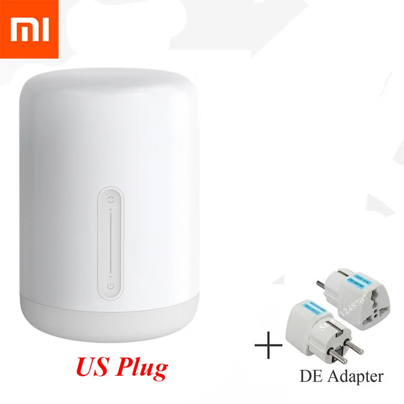 Новая прикроватная лампа Xiaomi Mijia 2 светильник WiFi/Bluetooth светодиодный светильник умный Внутренний Ночной светильник работает с Apple HomeKit - Цвет: Add EU Adapter