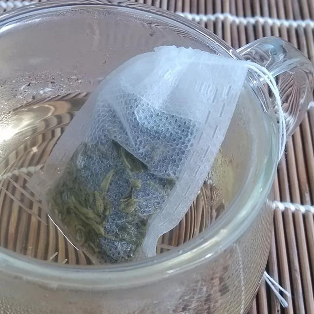 100Pcs Disposable Tea Bag Empty Scented Tea Bags Heat Seal Herb Loose Tea Filter Pouch Bag Kitchen Accessories