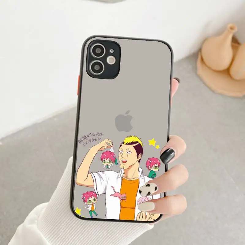 Japanese anime the disastrous life of saiki k Phone Case for iPhone 7 8 Plus X XR XS 11 12 pro MAX Translucent Matte Shockproof