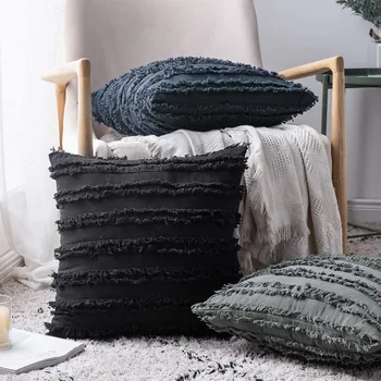 

1 Piece Floral Tassels Square Pillow Case Cotton Pillow Cover Without Filling 30*50cm/ 45*45cm