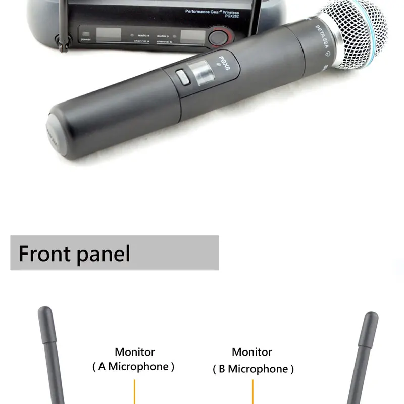 MADON microphone PGX282 PGX8 UHF DUAL MICROPHONE fixed frequency PGX DUAL UHF WIRELESS MICROPHONE SYSTEM