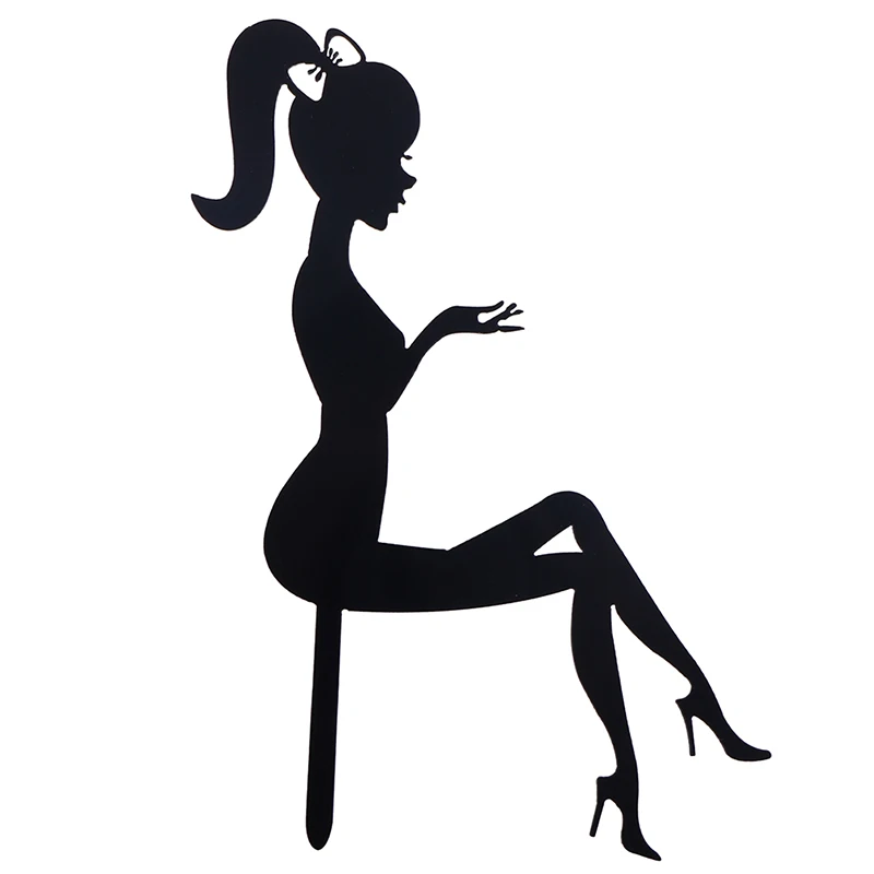 High Heels Lady Girl Acrylic Cake Topper Weddding Cake Decorations Happy Birthday Cupcake Topper Party Supplies Dessert Sign