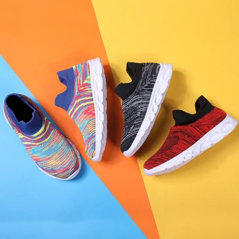 

New 2020 Spring Kids Sneakers Breathable Boy Girl Shoes Shallow Elastic Children Socks Shoes Children's Tennis