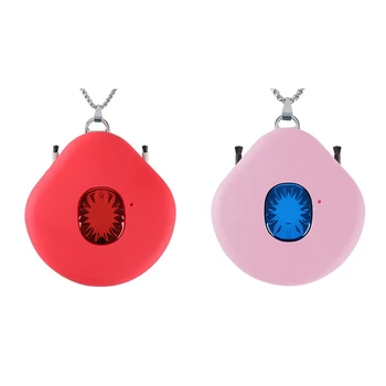 

2 Set USB Wearable Air Purifier Personal Mini Air Necklace Negative Ion Air Freshener No Radiation Low Noise Pink & Red