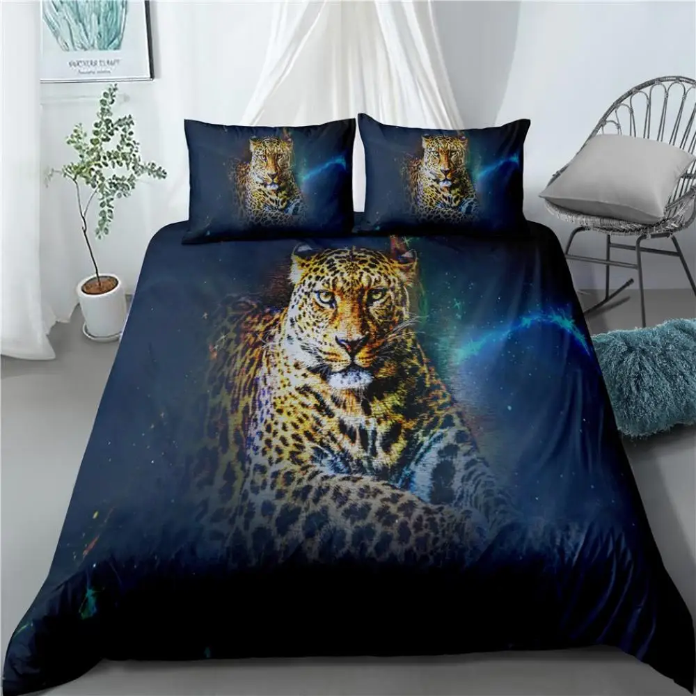 

Luxury Leopard Print Bedding Sets Duvet Cover Twin Full Queen King Size Bed Cover Soft Comforter Linens Bedclothes
