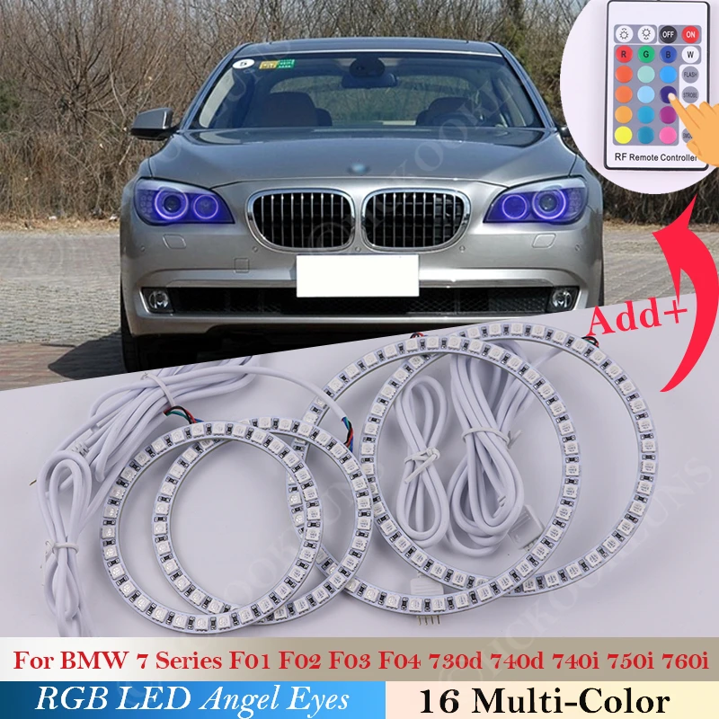 Гало кольца светильник Multi Цвет светодиодный RGB Ангельские глазки для BMW серий 7 F01