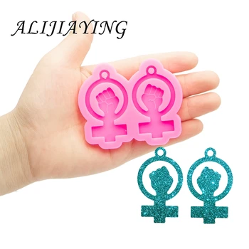 

Shine Inside Resin Mold Black Lives Matter Earrings Silicone Moulds DIY for Epoxy Resin Jewellery Making DY0577