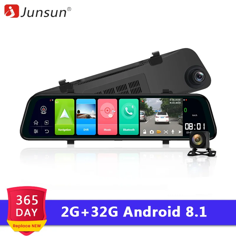 

Junsun 12" 1440P 2k Car Mirror Camera Android 8.1 ADAS 2G RAM 4G wifi GPS Navi Night Vision auto Video Recorder DVRs Registrar