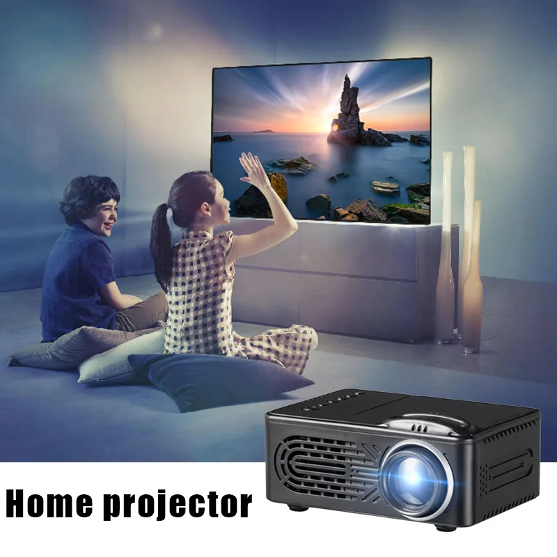 HD 1080P светодиодный мини-проектор портативный 3D домашний кинотеатр AV USB встроенный динамик Новое поступление
