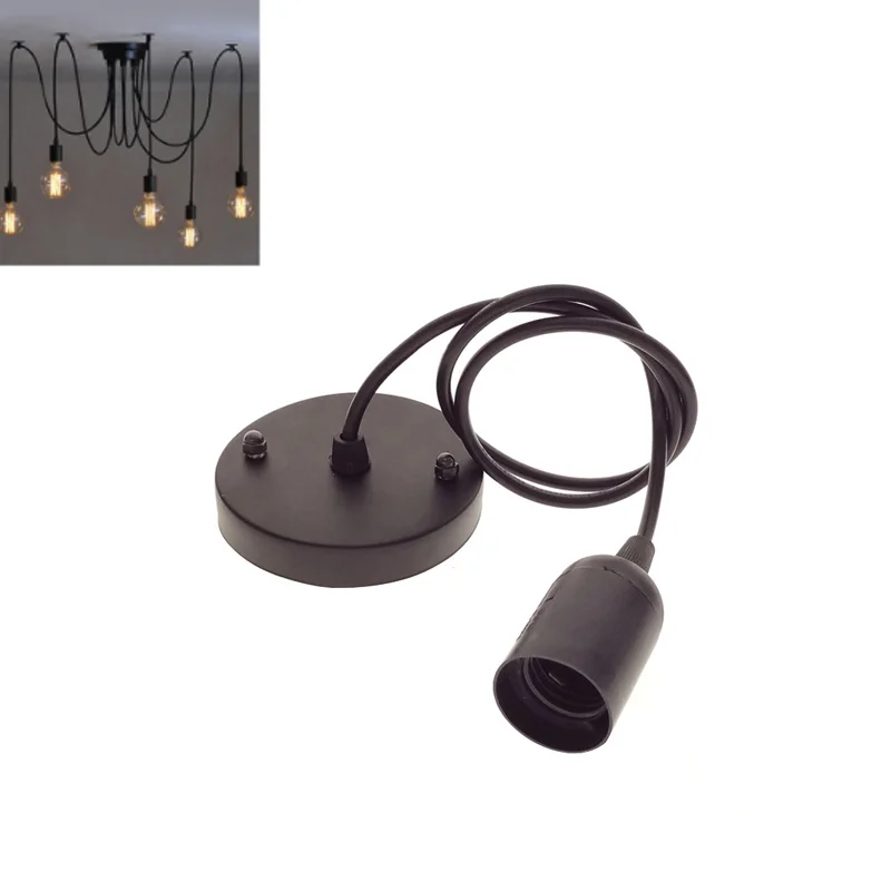 

Vintage Pendant Light Base Retro Industrial Pendant Lamp Holdr Simple Hanging Lights 110V 220V Fixtures E27 for Restaurant