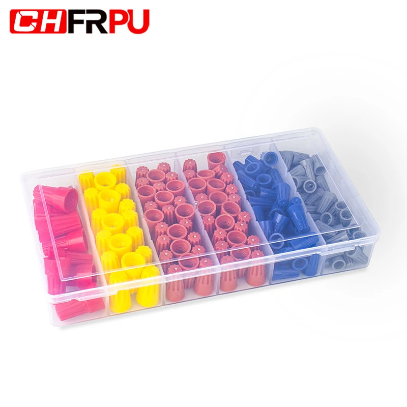 

158PCS/box Wiring spiral crimping cap Spring screw type wire terminal Insulated waterproof convenient wire connector P1-P5