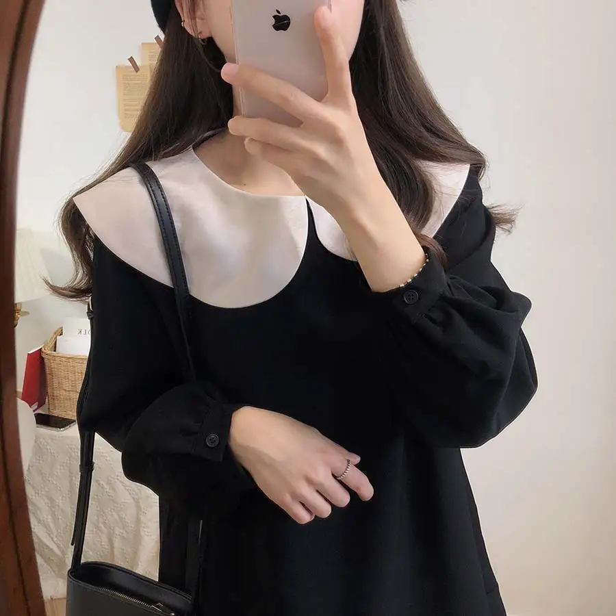 S XL размера плюс S XL новое осеннее платье девушки Бохо вечерние шифоновое женское винтажное платье с длинным рукавом Женские платья халат Vestido