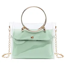 กระเป๋าผู้หญิงโลหะแหวน 2019 Messenger กระเป๋า Lady ไหล่ Jelly แพคเกจกระเป๋าถือกระเป๋าถือ Messenger กระเป๋า bolso mujer(China)
