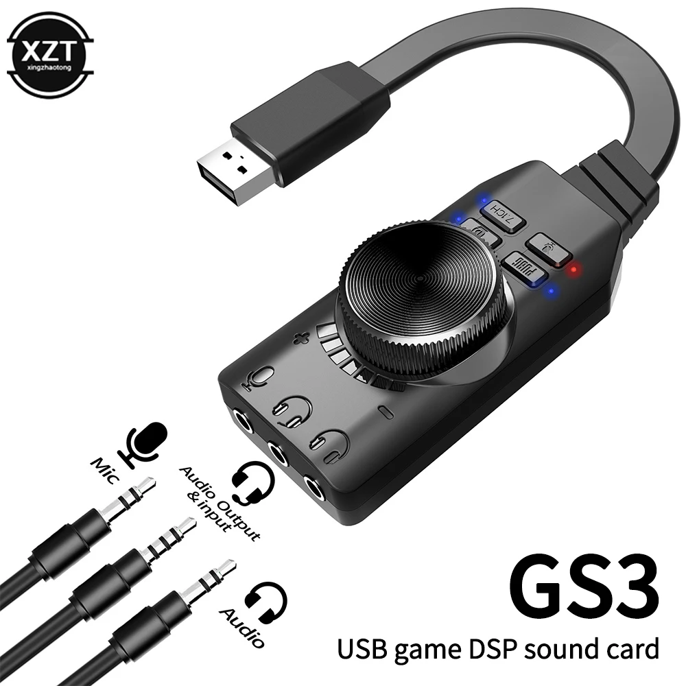 Placa de Som Externa para Pubg Gaming Adaptador Usb Plug And Play para Computador Jogo pc Laptop 3.5 mm - Imagem 5