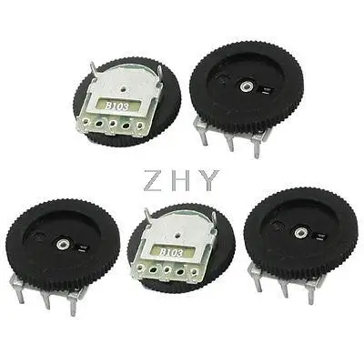 

5Pcs 16mmx2mm 10K ohm Stereo Radio Volume Control Wheel Potentiometer B103