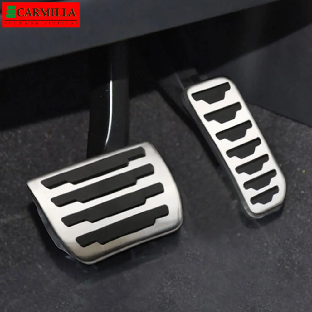 Carmilla Car Pedals for Jaguar E-Pace Epace Stainless Steel Auto Brake Gas Pedal Protection Covers