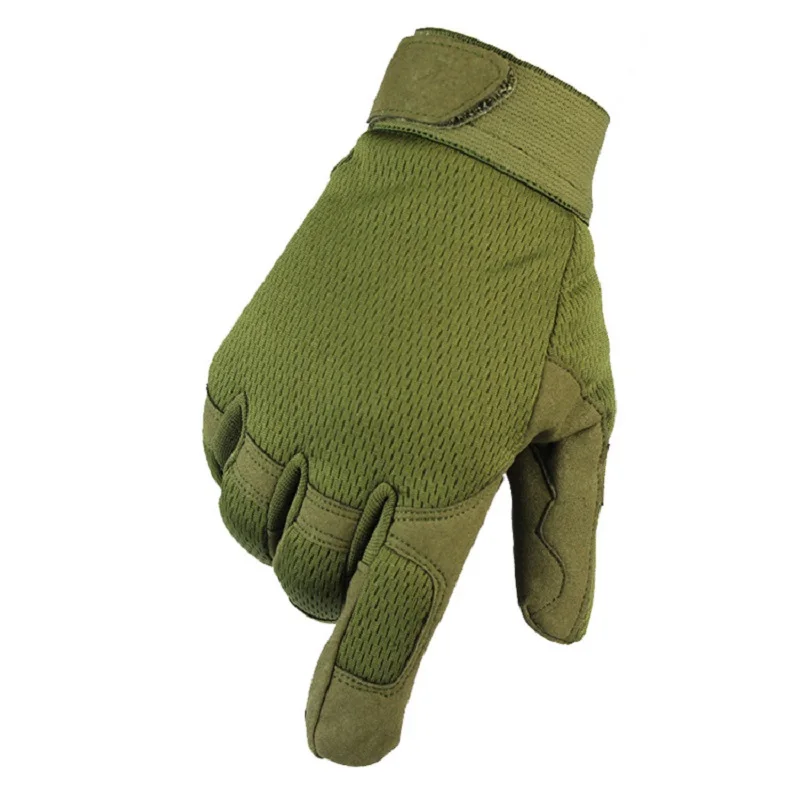 Перчатки для спорта на открытом воздухе, кемпинга, полный палец, дышащие походные перчатки для охоты, велоспорта, альпинизма, камуфляжные армейские тактические перчатки - Цвет: Green