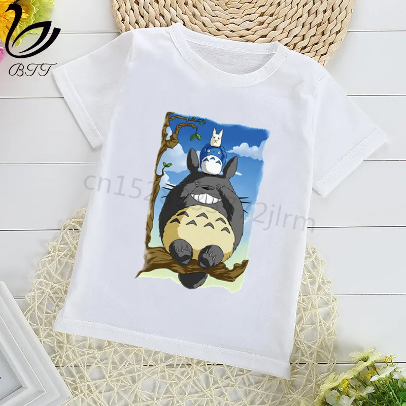 Totoro/Новое поступление, детская одежда, футболка, детская одежда с принтом «Тоторо» для мальчиков, топы для девочек, футболка для мальчиков