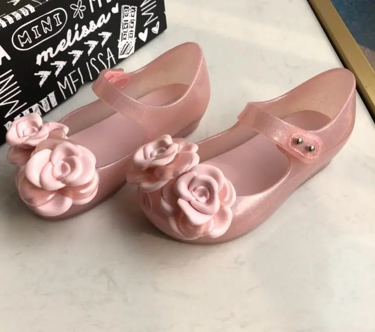 Горячая Распродажа, летние сандалии, мини Melissa Ultragirl, прозрачные сандалии с цветочным узором для девочек, детские сандалии, Пляжная детская обувь