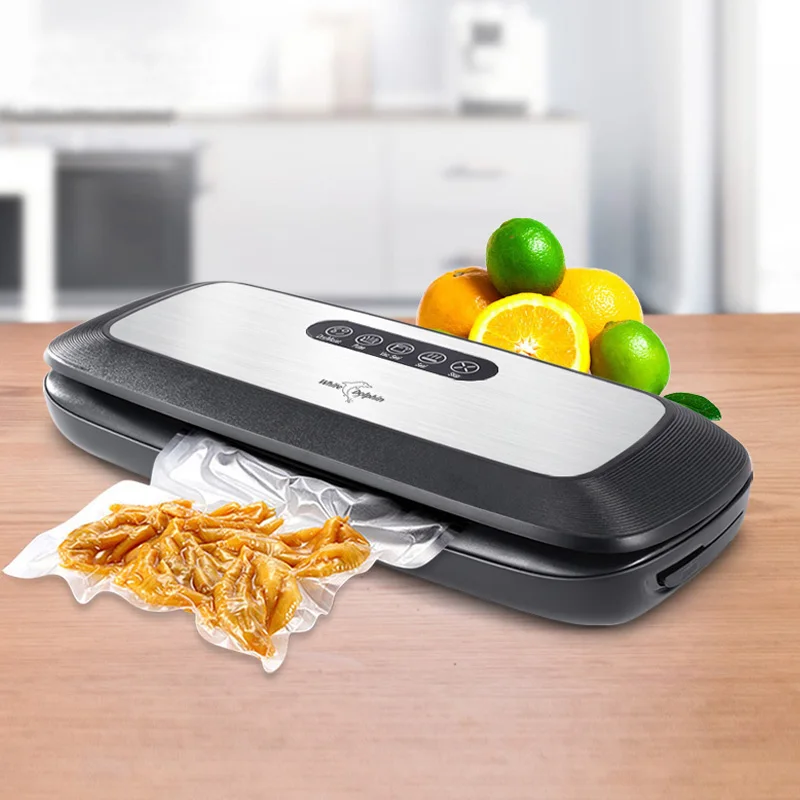 Máquina selladora de alimentos eléctrica 220V 110V, sistema de envasado automático al vacío para el hogar, disponible con bolsas de ahorro 10 uds.