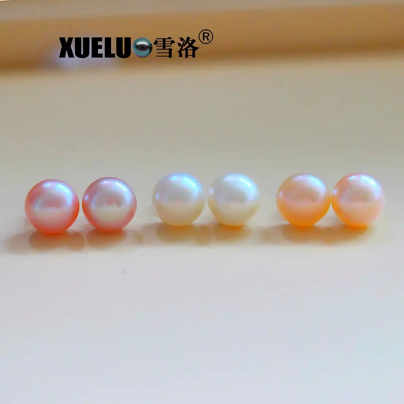 

XUELUO Brand 20Pairs per pack , Natuarl Button Round Shape Cultured Freshwater Pearl Stud Earrings Wholesale