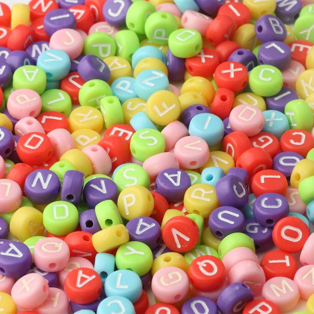 Vibrant Alphabet Acrylic Beads