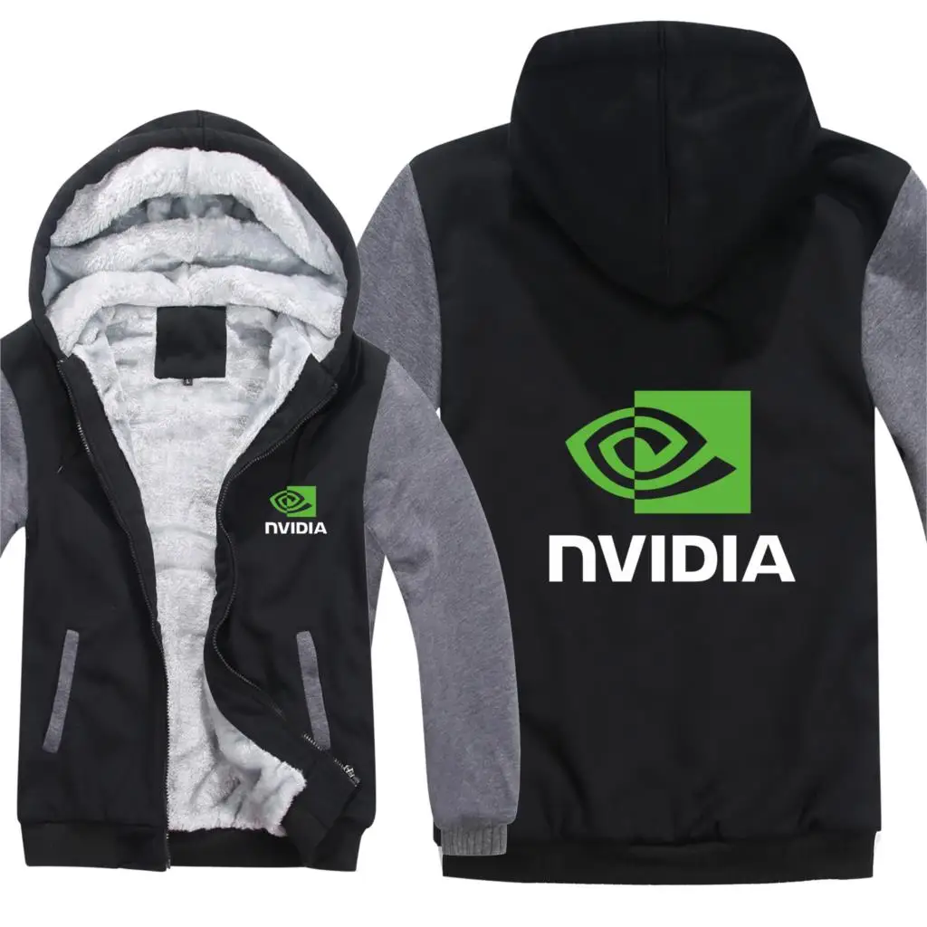 Зимние толстовки с капюшоном Nvidia для мужчин, пальто Geforce GTX, пуловер, шерстяная куртка с подкладкой, толстовки с капюшоном Nvidia, HS-060