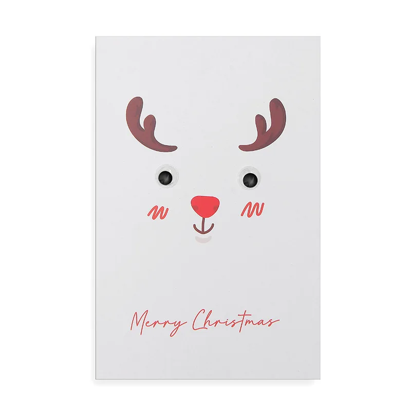 5 шт милый снеговик поздравительные открытки Счастливого Рождества олень подарок конверт рождественские вечерние приглашения благословение складные открытки