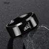 Uelf-bague Allah noir pour femmes et hommes, en acier inoxydable, Messager de dieu arabe, coran et moyen-orient, 8MM ► Photo 1/6