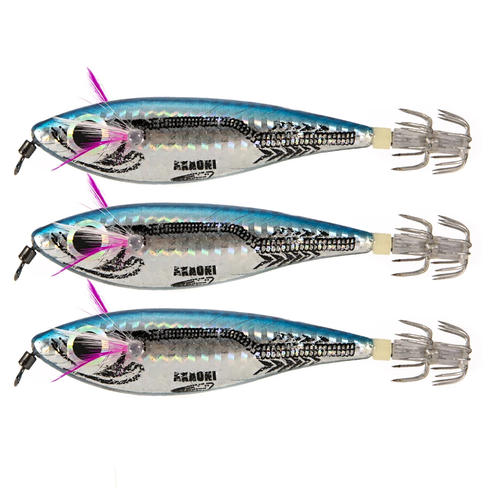 

3pcs Squid Jig Artificial Hard Fishing Lures Fishing Lure
