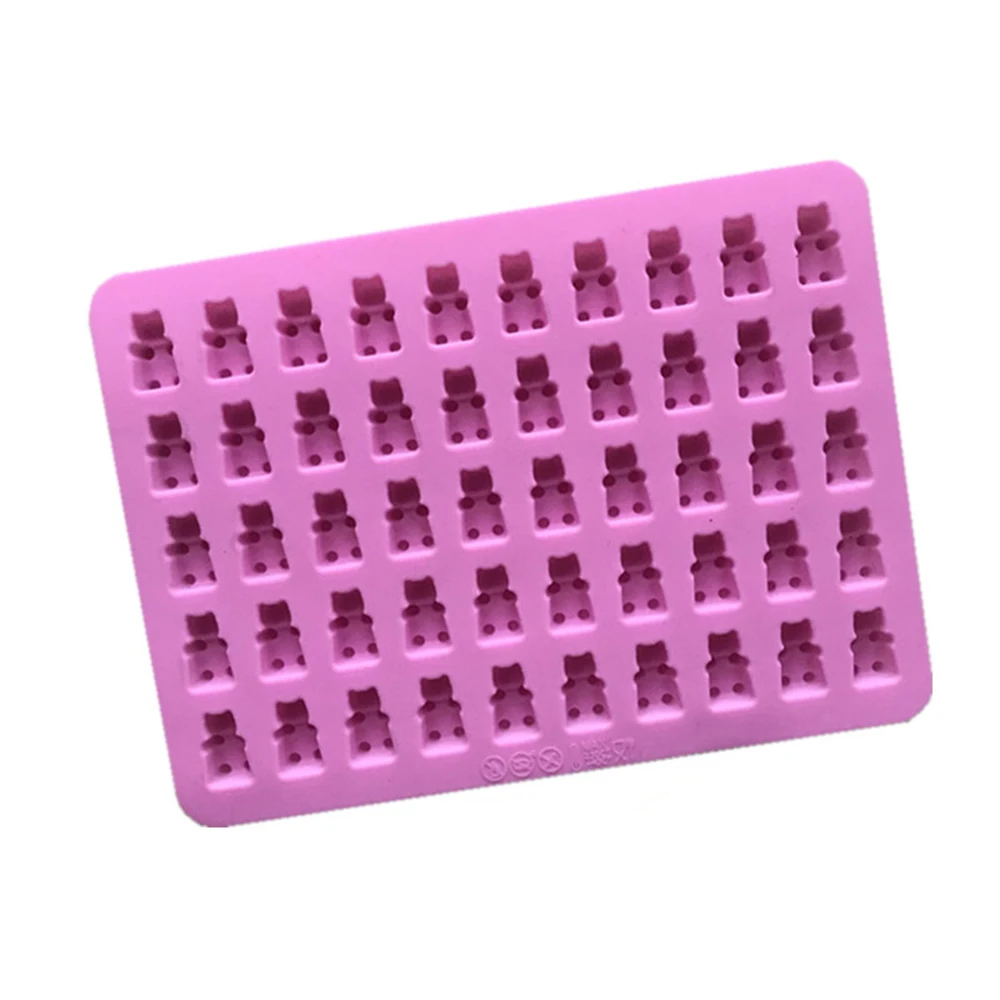 New Colorful 50 Cavity Cartoon Animals Silicone Grids Gummy Bear Chocolate Mold Cute Candy Maker Ice Tray Jelly Mould Cake Tools