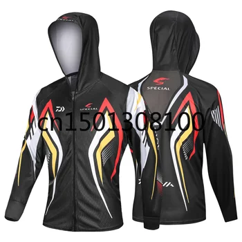

2020 New Outdoor Sport Fishing Clothing Men DAIWA Fishing Shirts Long Sleeve Breathable Quick Dry Coat Hooded Fishing Clothes