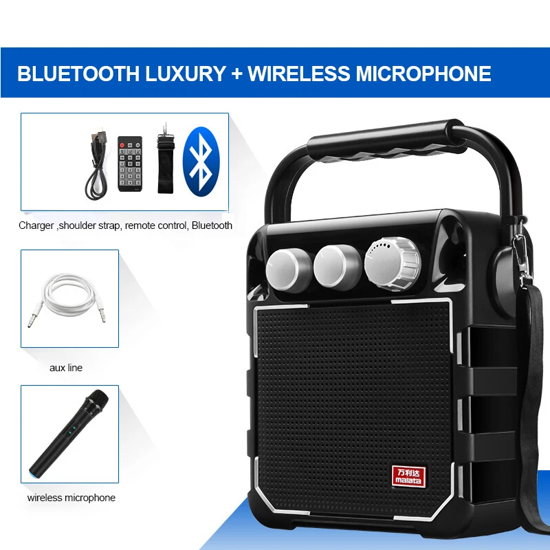 A Microphone Портативный открытый Bluetooth динамик беспроводной танец продвижение аудио ПК планшеты телефон FM радио AUX автомобиля TF карты дома громче динамик - Цвет: A Microphone