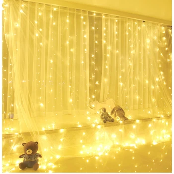 

3x3M String Lights Curtain Remote Control USB Led Lights Decoration 3x2M Light Strings Twinkle For Bedroom Living Room Wedding