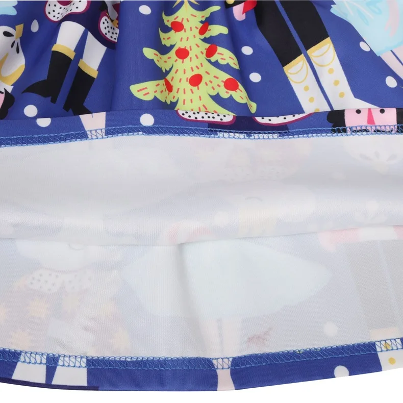 Новинка; рождественское платье в подарок «Щелкунчик» для девочек; милое платье для костюмированной вечеринки с контрастным узором в горошек и бантом в европейском и американском стиле