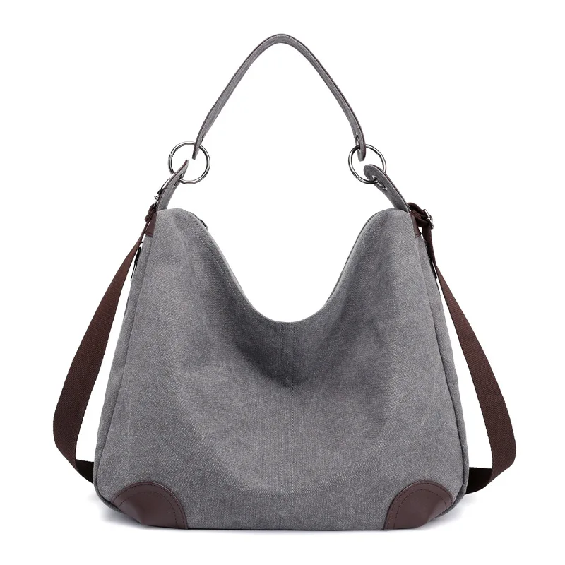 

2018 New Style Women's Handbag Canvas Bag Retro Shoulder Bag Large Capacity Simple Mommy Bag Casual Shoulder Bag