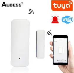 Capteur d'ouverture/fermeture de porte intelligent Tuya WiFi, détecteur d'ouverture/fermeture de porte intelligent, application Smart Life, fonctionne avec Alexa,Google Home aubess 