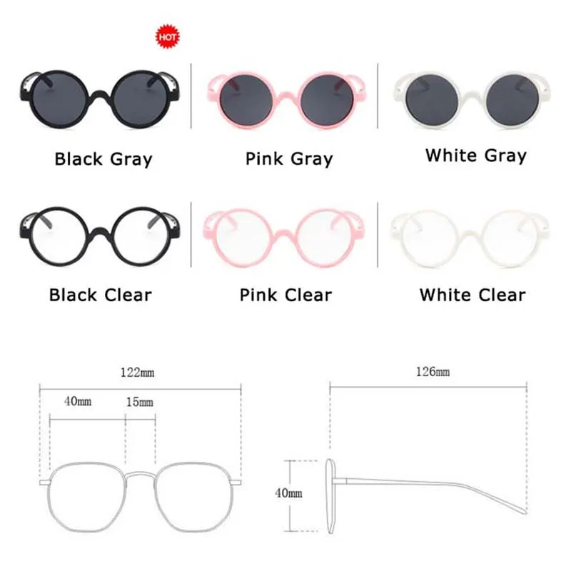RBRARE Classic Round Children's Sunglasses Candy Color Kid Concave Shape Personality Baby Pink Lovely Ring Glasses Frames