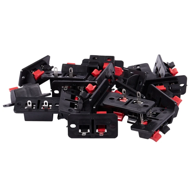 

Promotion! 20Pcs 2 Way Stereo Speaker Plate Terminal Strip Push Connector Block
