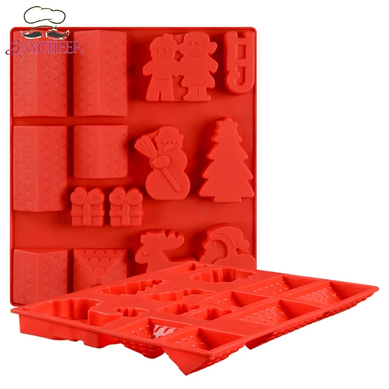 

Christmas Themed DIY Gingerbread House Cookie Mold Baking Mold Chocolate Fondant Mold Cake Decorating Tool Kitchen Accessories