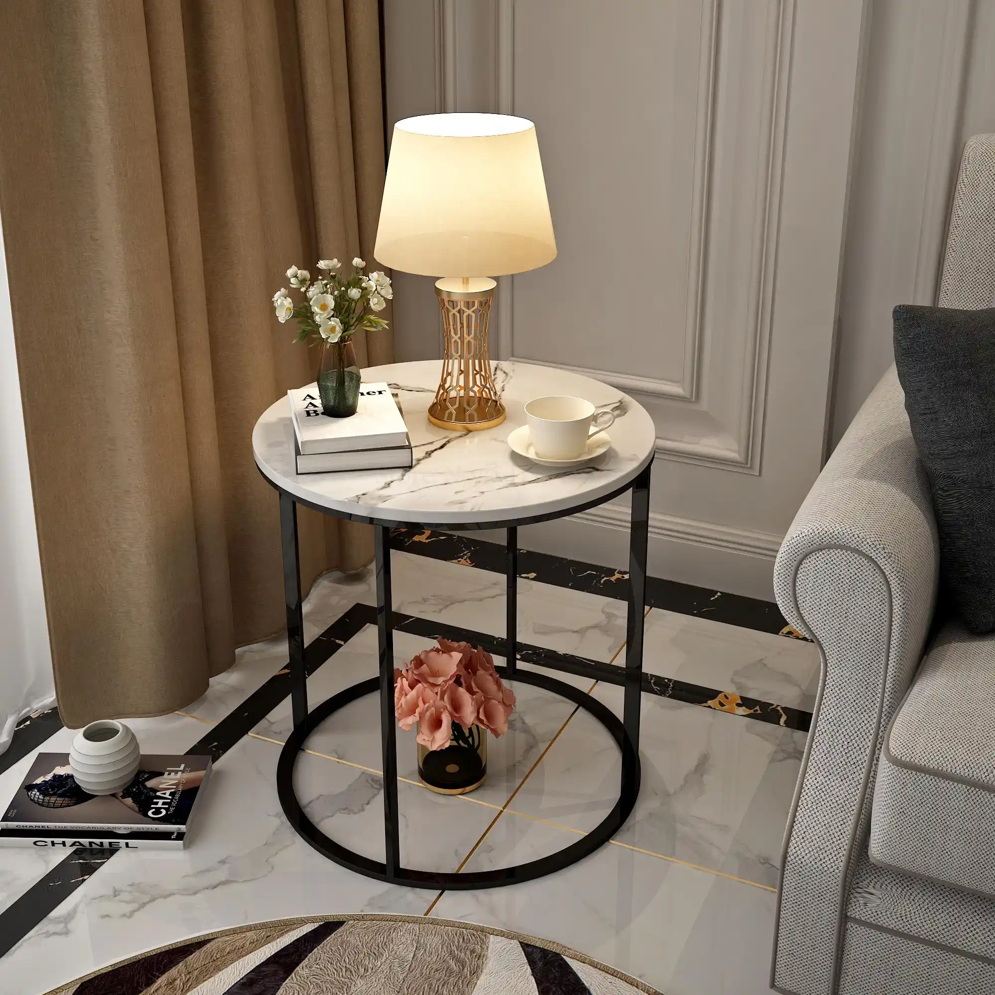 Customized Nordic Sofa Marble Side Corner Coffee Table Corner Coffee Table Light Luxury Iron Metal Bedside Table Storage Living Aliexpress