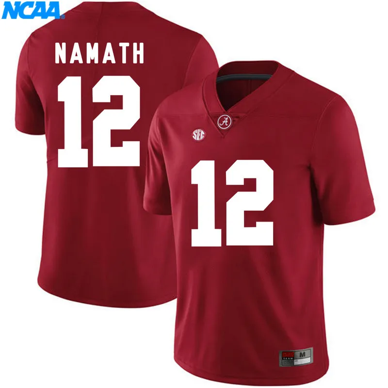 Новое поступление, высокое качество, Alabama NAMATH#12 BEER#30, футболка, спортивные майки, S-XXXL