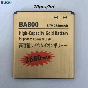 

suqy 10pcs High Capacity BA800 Battery for SONY Xperia 2680mAh Inernal Battery for SONY S V SL LT26i LT25i Xperia Arc HD AB-0400