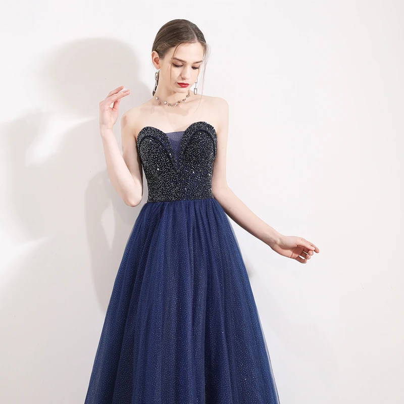 Расшитое бисером платье для выпускного вечера без бретелек Vestido de Festa robe de mariee robe для причастия девушки, платье с бусинами, вечерние платья