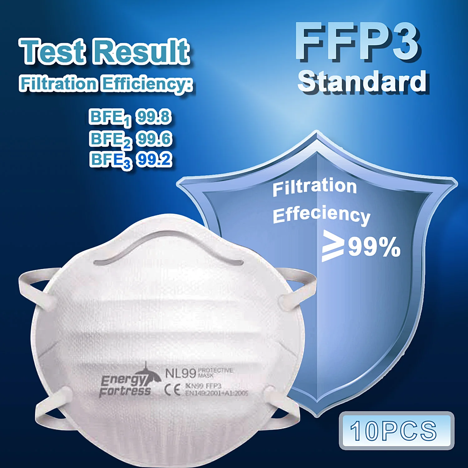 

10PCS KN95 mask NL99 Face Mask 4 Layers Disposable Protective Mask 99% filtration Effeciency masque Standard Mouth Mask