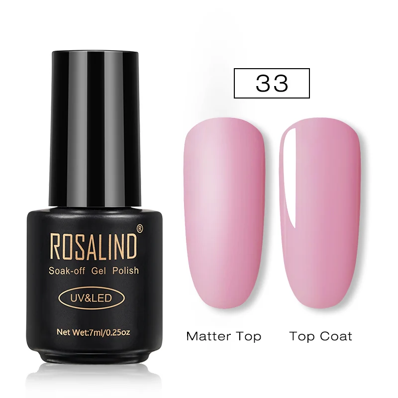 cherry blossom 33 ROSALIND Gel Nail Polish Set Manicure Hybrid Varnish Semi permanent Nail Art Matt Top Extension Pure Base Top Coat Sticker Poly - Цвет: cherry blossom 33