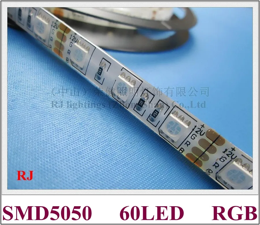 RGB СВЕТОДИОДНАЯ лента SMD 5050 светодиодсветодиодный Гибкая Водонепроницаемая IP44 DC12