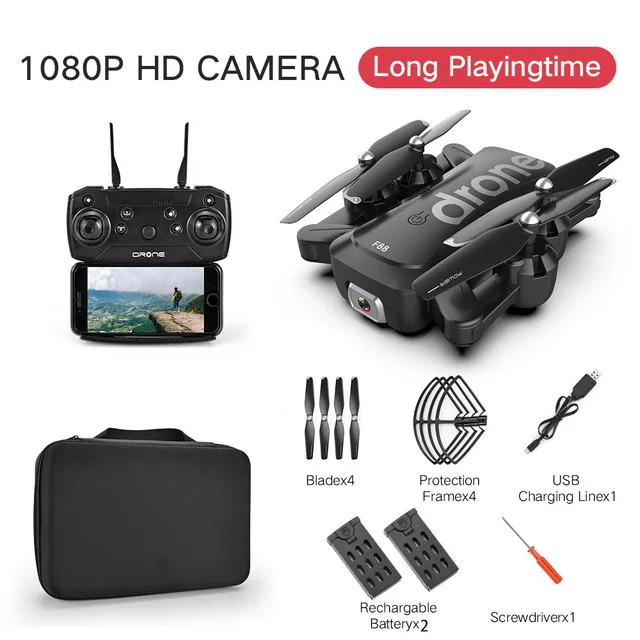 1080P 2B bag F88 оптический поток позиционирования БПЛА 4 к длинные выносливость двойной камера жеста фотографии четыре оси автомобиля Квадрокоптер дроен игрушки - Цвет: 1080P 2B bag