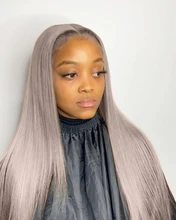 NAstyle-peluca con malla Frontal de cabello humano para mujer, postizo de encaje transparente, color rubio ceniza, Remy, brasileño, 613